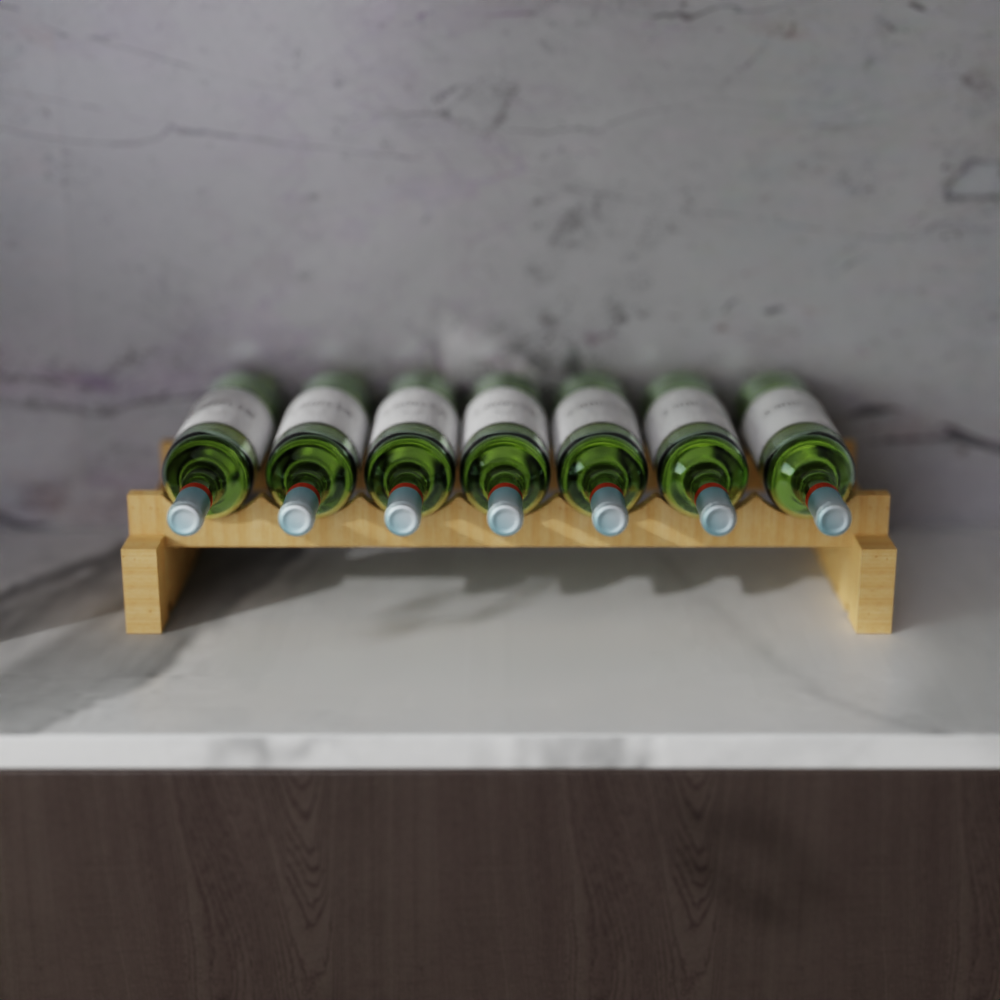 7 Bottle Modular Wine Rack - New Zealand Pine