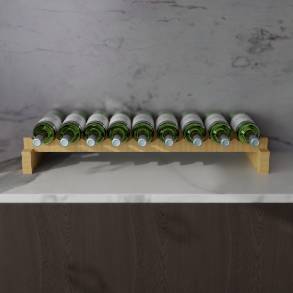 9 Bottle Modular Wine Rack Kit - New Zealand Pine
