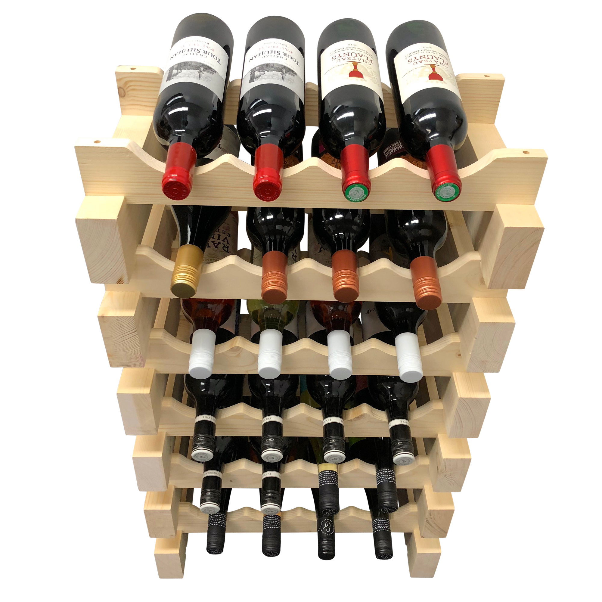 24 Bottle Modular Wine Rack Kit (4 Bottles Wide X 6 Bottles High) - Wine Stash