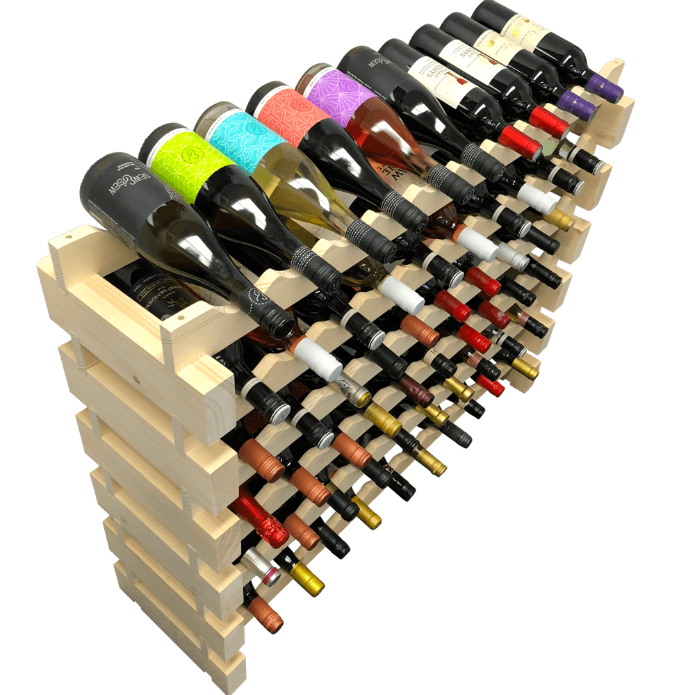 60 Bottle Modular Wine Rack Kit - New Zealand Pine