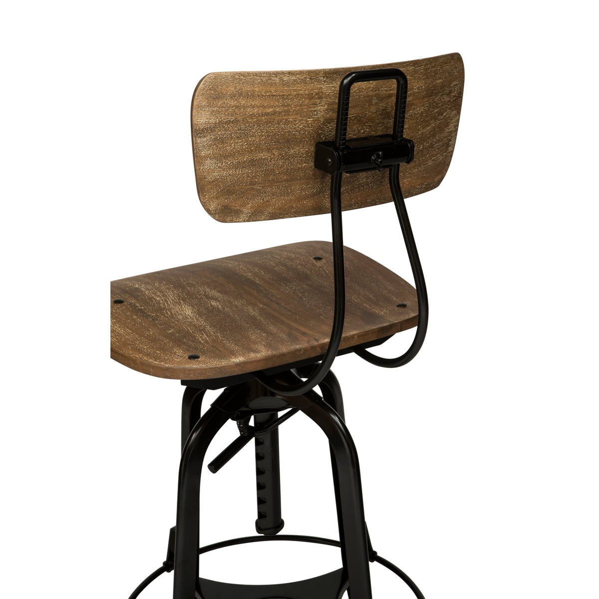 Wooden Bar Stool with Rustic Finish - Wine Stash