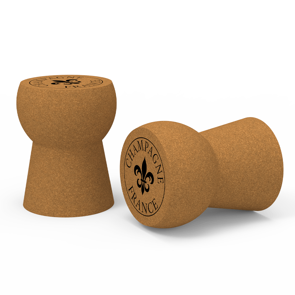 Wine Stash Cork Stools - Front &amp; Side View